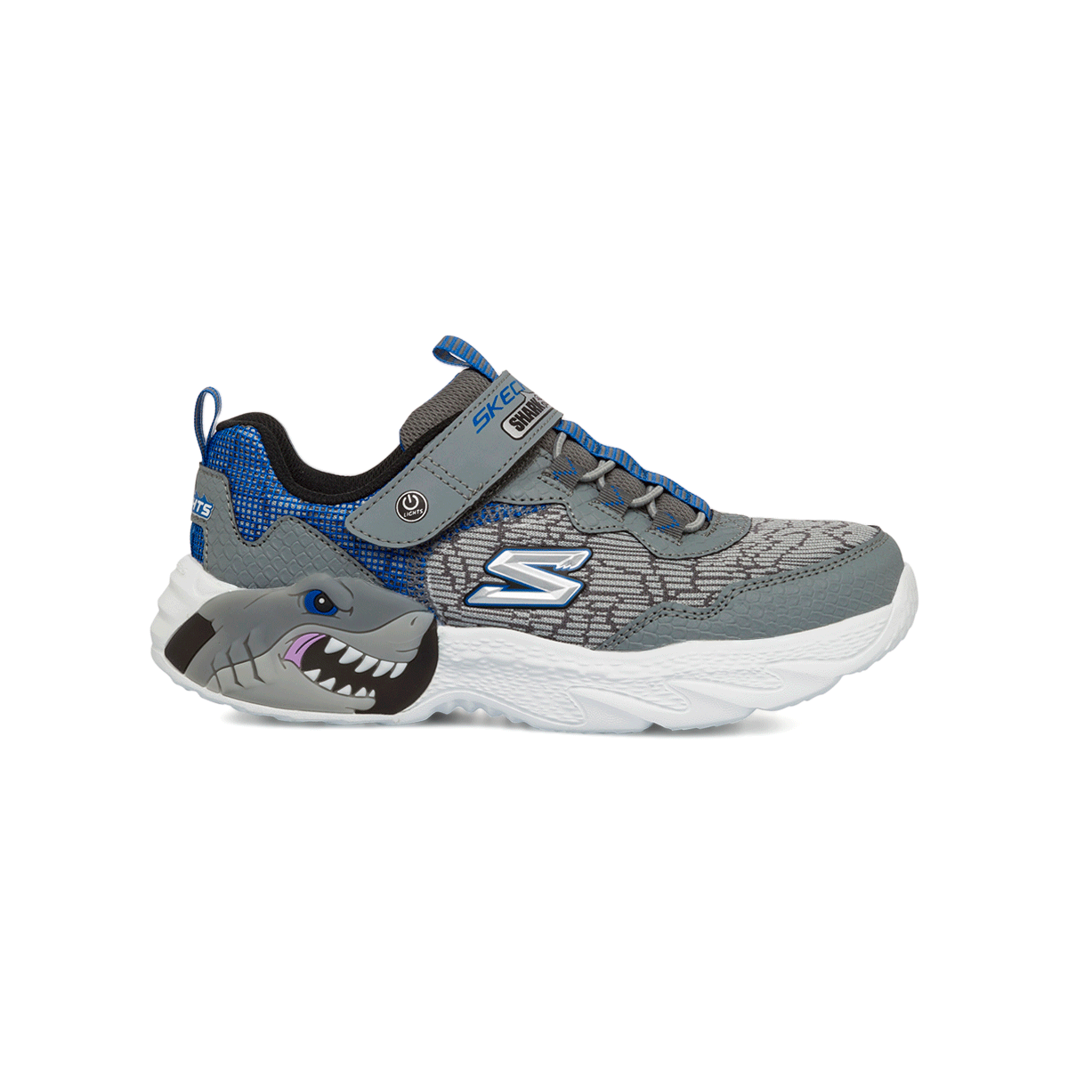 Sneakers grigie e blu da bambino con luci nella suola Skechers S-Lights: Creature-Lights, Brand, SKU s343500131, Immagine 0